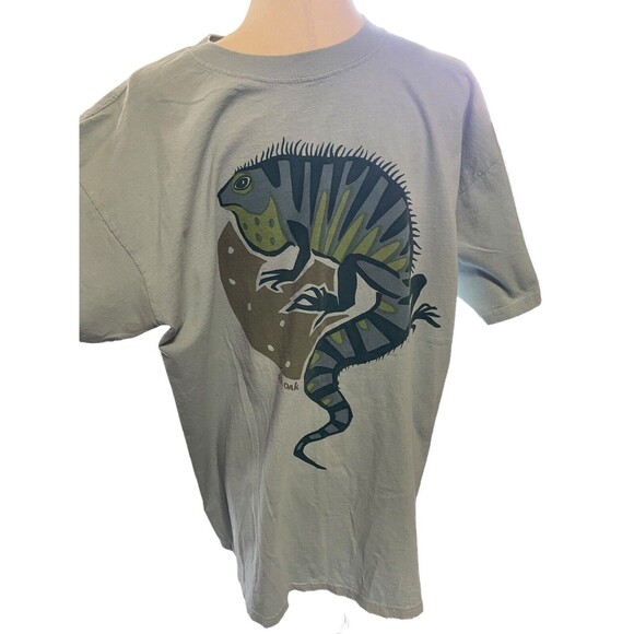 Vintage Anvil Lizard T-Shirt Men's 2X Silk Oak Reptile Green USA Made New - Picture 1 of 7